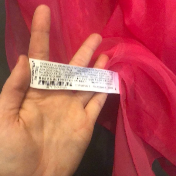 Zara Pink Sheer Blouse with Bow - Picture 5 of 5